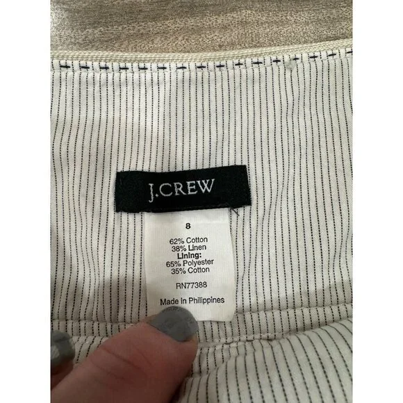 J Crew Linen Blend A Line Skirt Size 8 EUC - Picture 7 of 7